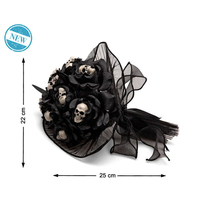 Atosa Rameau de fleurs noires avec crânes Halloween