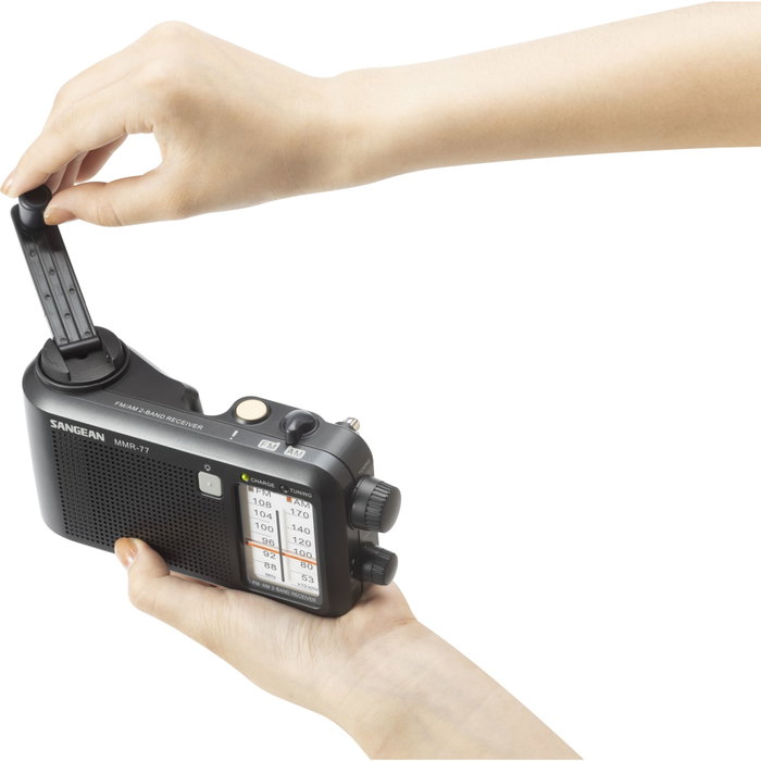 Sangean MMR-77 Radio de secours noir mat Sangean MMR-77 Radio de secours noir mat