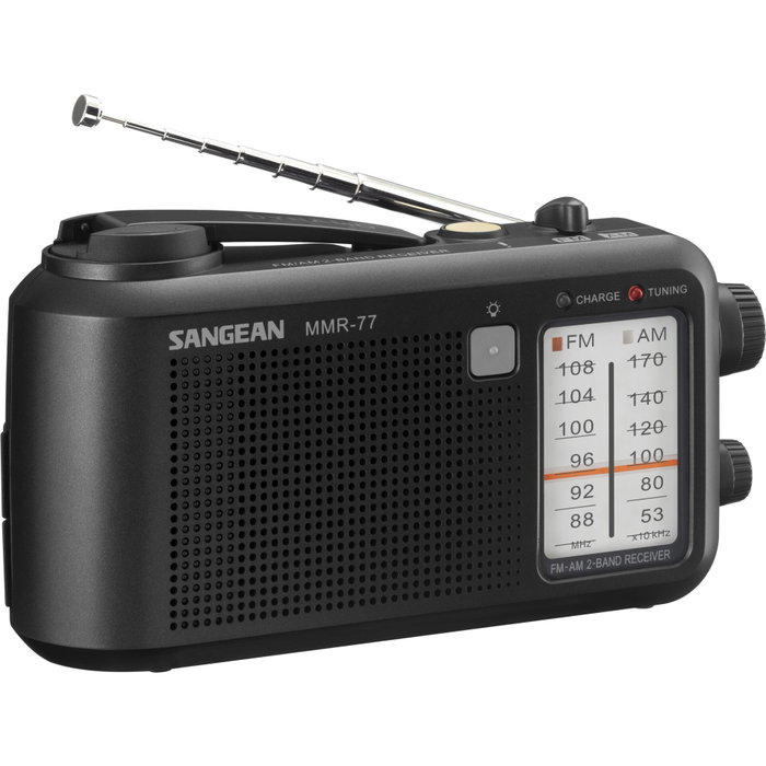 Sangean MMR-77 Radio de secours noir mat Sangean MMR-77 Radio de secours noir mat