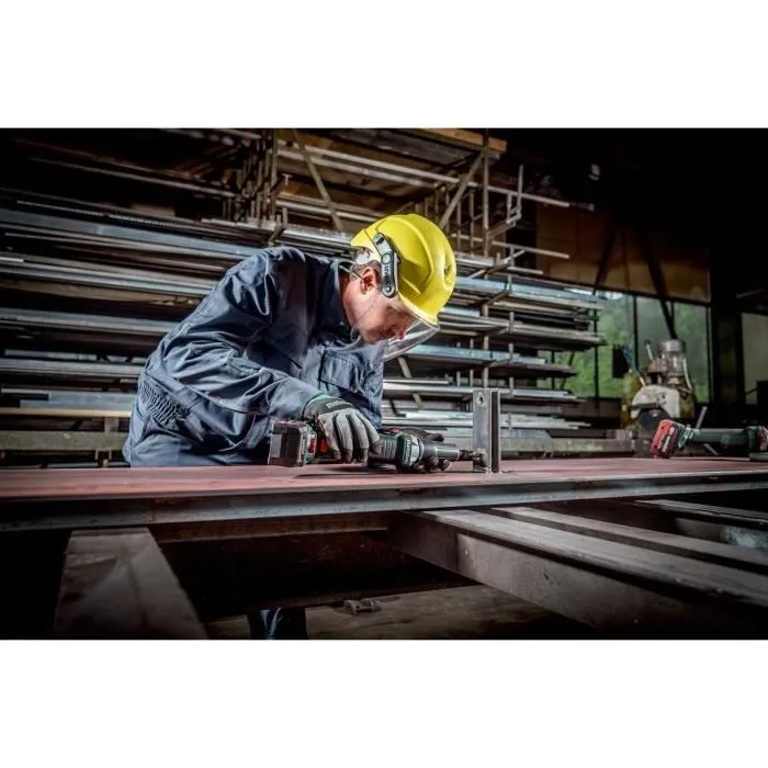 Metabo Meuleuse droite sans fil 18V professionnelle GVB 18 LTX BL 11-28 pour béton, réglage de vitesse variable, poignée fine - Ébavurage, fraisage, meulage