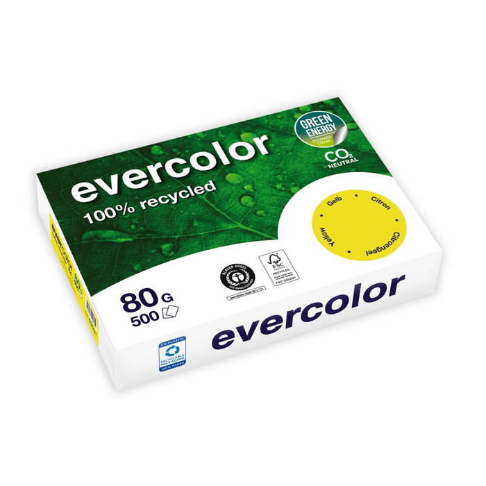 Clairefontaine Evercolor Papier Jaune A4 80 g/m² 500 feuilles Clairefontaine Evercolor Papier Jaune A4 80 g/m² 500 feuilles