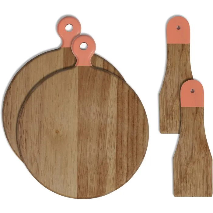 Livoo DOC306 Raclette électrique 2 personnes 450 W avec 2 poêlons antiadhésif sans PFAS, plateau en granit, 2 planches et spatules en bois d'acacia