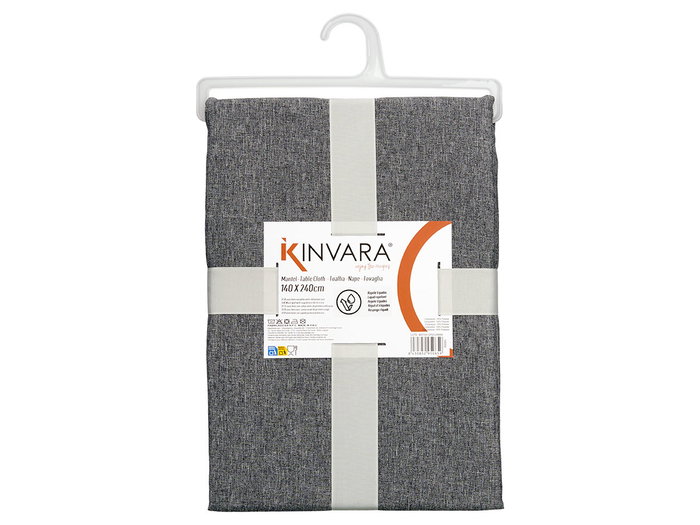 Kinvara Nappe en Polyester 140x240 cm Gris Foncé (Set de 12)