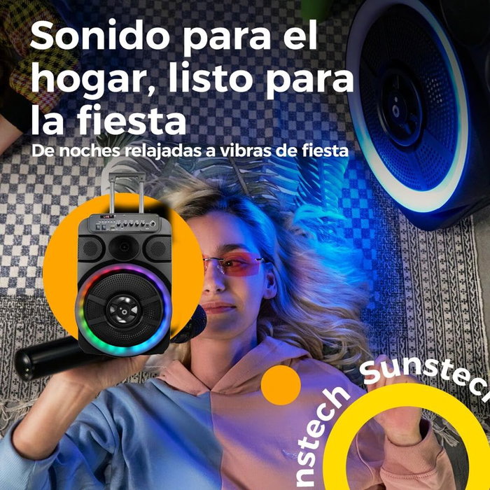 Haut-parleurs bluetooth portables Sunstech Muscles 12 Noir