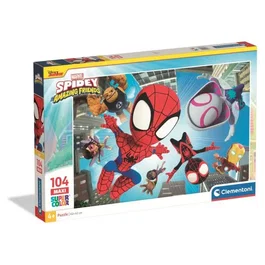 Clementoni Puzzle 104 Pièces Maxi avec Spider-Man - 62 x 42 cm - Puzzle Enfant