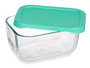 Pasabahce Boîte de Conservation Snow Box Tapa Verde avec Couvercle Vert 420 ml 12,5x9,5x6 cm Verre et Plastique (Set de 12)