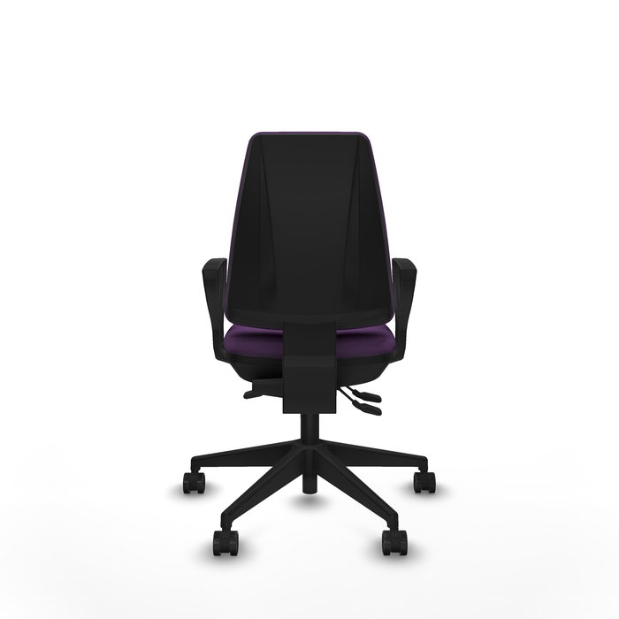 Chaise Elche Asynchrone Tissu Pourpre Base pyramidale noire Accoudoirs fixes Sans appui-tête Roulettes 65mm nylon Chaise Elche Asynchrone Tissu Pourpre Base pyramidale noire Accoudoirs fixes Sans appui-tête Roulettes 65mm nylon