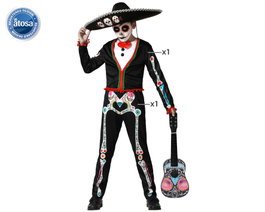Atosa Déguisement Mariachi Squelette T-shirt et Pantalon pour Enfant