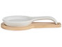 Vessia Bandeja Apéritif Cuchara Céramique Base Bambou Blanc Naturel 13 x 4 x 23 cm (Set de 24)