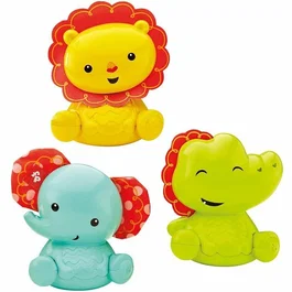Fisher Price Ensemble de hochets Roly-Polly Friends - Lion, Éléphant, Crocodile