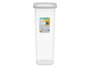 Leknes Bote Carré avec Couvercle Gris 2L 10.8x27.9x10.8cm Plastique PP Blanc Transparent (Set de 24)