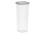 Leknes Bote Carré avec Couvercle Gris 2L 10.8x27.9x10.8cm Plastique PP Blanc Transparent (Set de 24)