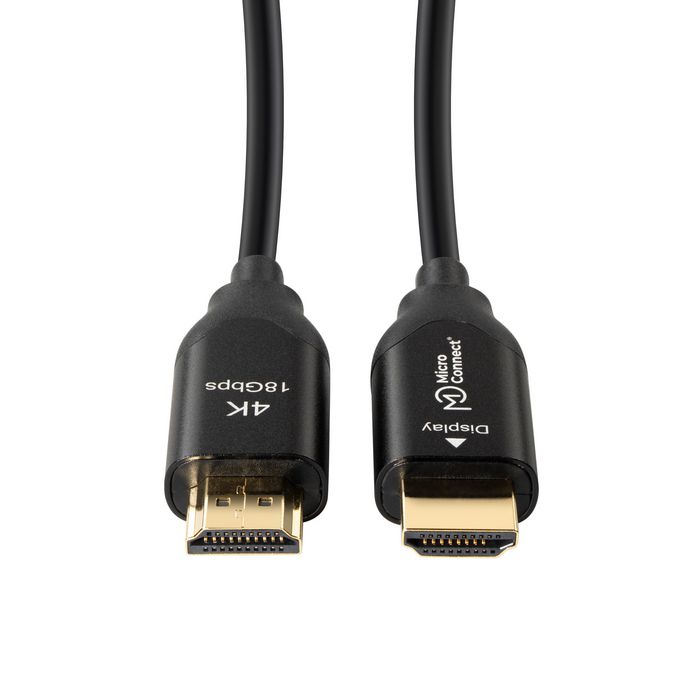 MicroConnect Câble HDMI 2.0 Fibre Optique Actif 4K60Hz 18Gbps - Longueur 20m, Support HDR HDCP 2.2, Câble Flexible pour Installation