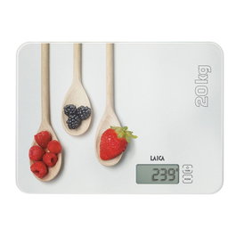 Laica Bâscula électronique de cuisine Cucharas, verre trempé, max 20 kg, écran LCD