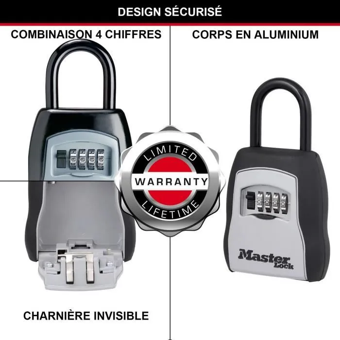 Master Lock Boîte à clés sécurisée Select Access 5400EURD Format M avec anse, pour partager vos clés en toute sécurité Master Lock Boîte à clés sécurisée Select Access 5400EURD Format M avec anse, pour partager vos clés en toute sécurité