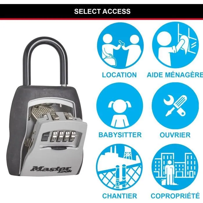 Master Lock Boîte à clés sécurisée Select Access 5400EURD Format M avec anse, pour partager vos clés en toute sécurité Master Lock Boîte à clés sécurisée Select Access 5400EURD Format M avec anse, pour partager vos clés en toute sécurité