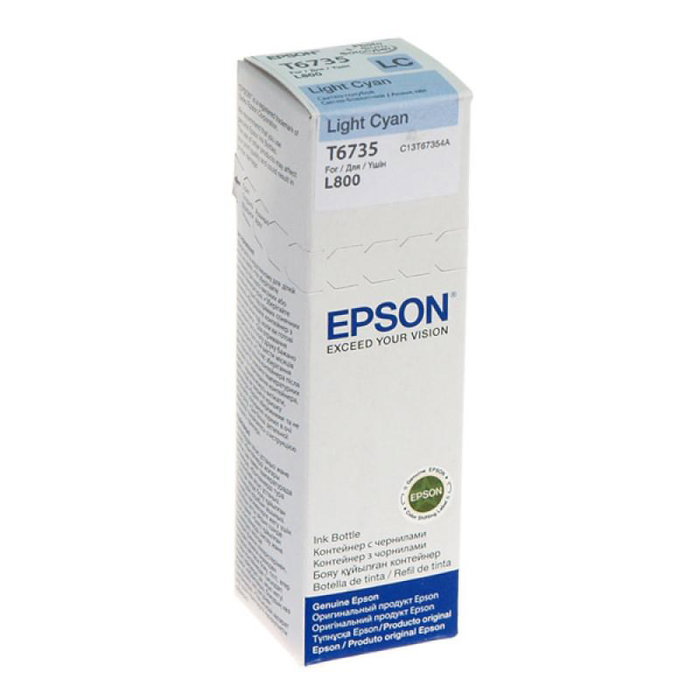 Epson C13T67354A Cartouche d'encre originale Light Cyan 70 ml pour imprimantes EcoTank L1800 L800 L805 L810 L850 Epson C13T67354A Cartouche d'encre originale Light Cyan 70 ml pour imprimantes EcoTank L1800 L800 L805 L810 L850