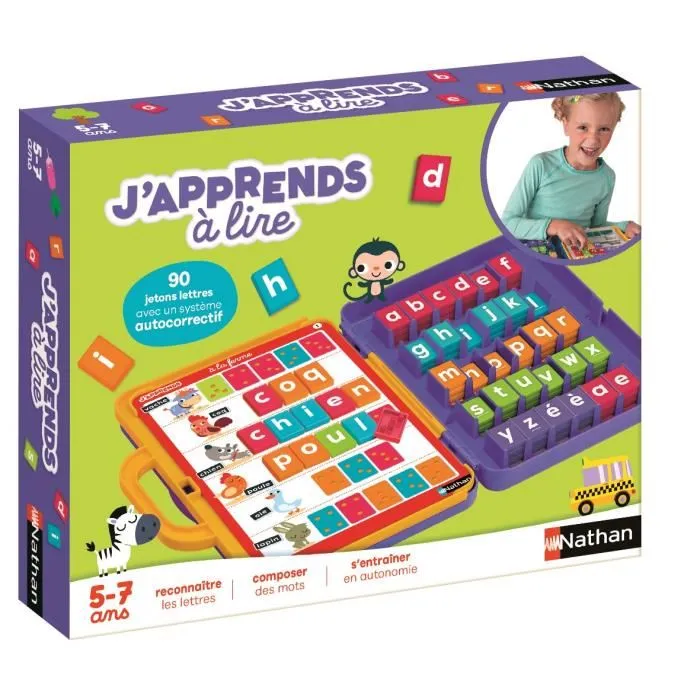 Nathan J'apprends à Lire - Jeu Éducatif pour Apprendre à Lire et Écrire - Autocorrection, Mots Simples, Vocabulaire 5 Ans