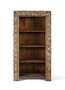 GINER Y COLOMER, Bibliothèque en bois de manguier avec finition vieillie, 183 cm, 4 étagères, motifs floraux sculptés à la main