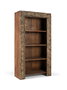 GINER Y COLOMER, Bibliothèque en bois de manguier avec finition vieillie, 183 cm, 4 étagères, motifs floraux sculptés à la main