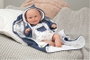 Muñecas Arias Poupée Elegance Babyto 35 cm Bleu avec Couverture