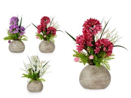 IBERGARDEN Maceta Bola Gigante con Flores Surt 3 Colores