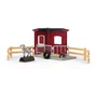 Schleich 42726 Figurine Table pour Chevres avec Bascule et Pneu, Gamme Farm World - Mangeoire et Chevreau