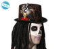 BigBuy Carnival Chapeau Claqueur Noir avec Réseaux et Crâne
