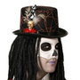 BigBuy Carnival Chapeau Claqueur Noir avec Réseaux et Crâne