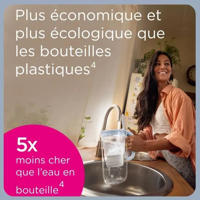 BRITA Carafe filtrante Marella bleue 2,4L avec 1 cartouche Maxtra Pro All-In-1 - Réduit chlore, tartre et certains métaux BRITA Carafe filtrante Marella bleue 2,4L avec 1 cartouche Maxtra Pro All-In-1 - Réduit chlore, tartre et certains métaux