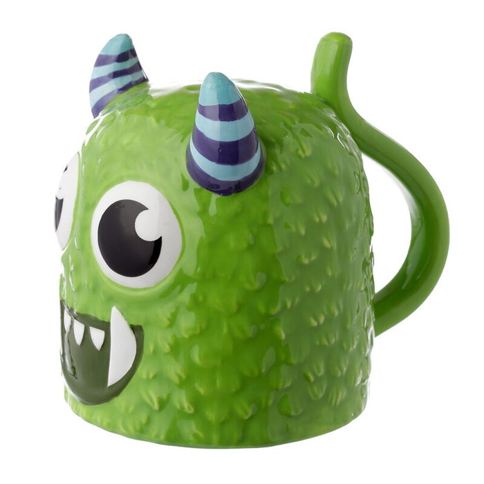 PUCKATOR Tasse 3D Monstre Monstarz Vert 550ml en Céramique, Non Lavable au Lave-Vaisselle et Micro-Ondes