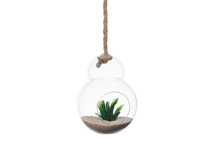 GIFTDECOR Vase Suspendu Double Boule avec Corde - Petit GIFTDECOR Vase Suspendu Double Boule avec Corde - Petit