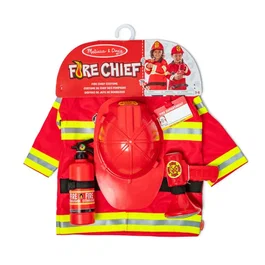 Melissa & Doug Coffret Déguisement Pompier pour Enfant 3-6 Ans avec Casque, Veste et Accessoires Fonctionnels (6 Pièces) - Matériaux Qualité et Durable