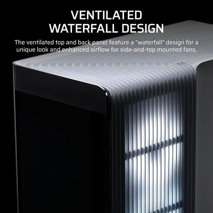 Corsair FRAME 4500X LX-R - Boîtier PC Mid-Tower en verre trempé avec éclairage RGB, support pour 2 radiateurs, ventilateurs inversés - Blanc