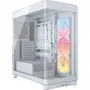 Corsair FRAME 4500X LX-R - Boîtier PC Mid-Tower en verre trempé avec éclairage RGB, support pour 2 radiateurs, ventilateurs inversés - Blanc