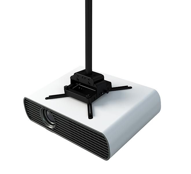 B-Tech BT893 Support de Plafond pour Projecteur Lourd avec Micro-Ajustement, Capacité 70 kg, Inclinaison +20°/-10°, Noir