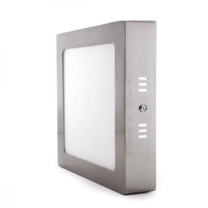 Plafonnier LED carré 12W 1200 lm 6000K nickel satiné