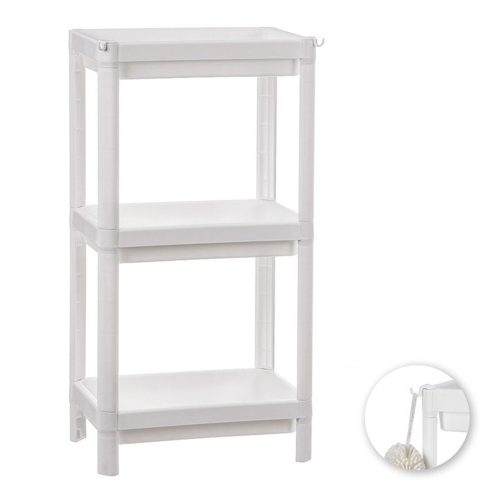 Balette Étagère en plastique blanc 3 étagères 35,5x23x75 cm Balette Étagère en plastique blanc 3 étagères 35,5x23x75 cm