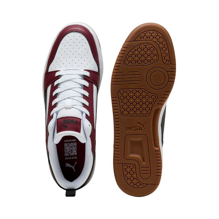 Chaussures casual homme Puma Rebound V6 Low Blanc Bordeaux