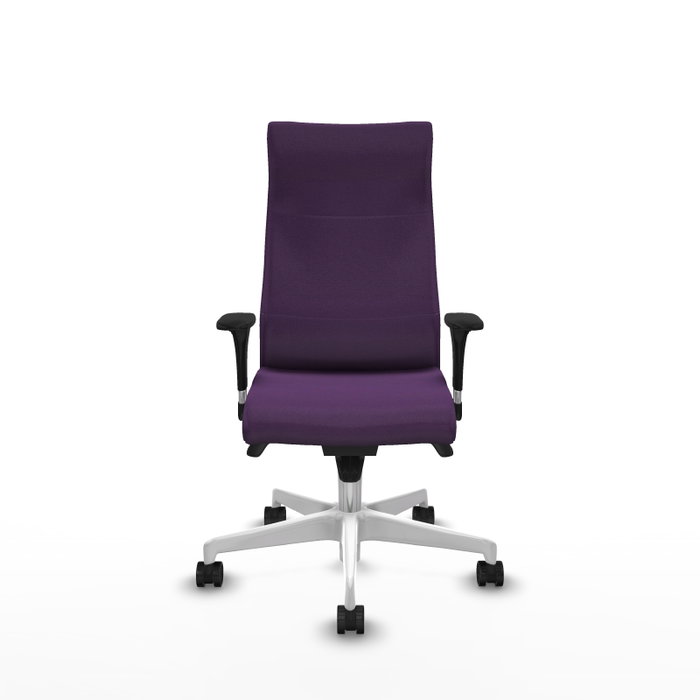 Piqueras Y Crespo Sillón Albacete Morado avec mécanisme Synchro et base blanche Piqueras Y Crespo Sillón Albacete Morado avec mécanisme Synchro et base blanche