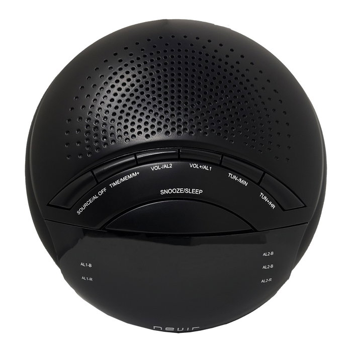 Nevir Radio Réveil NVR-335DD Noir - Réveil AM/FM Double Alarme avec Snooze et Affichage LED Nevir Radio Réveil NVR-335DD Noir - Réveil AM/FM Double Alarme avec Snooze et Affichage LED