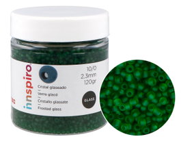 Innspiro Rocaille de verre ronde glacée verte 2,3 mm, 120 g