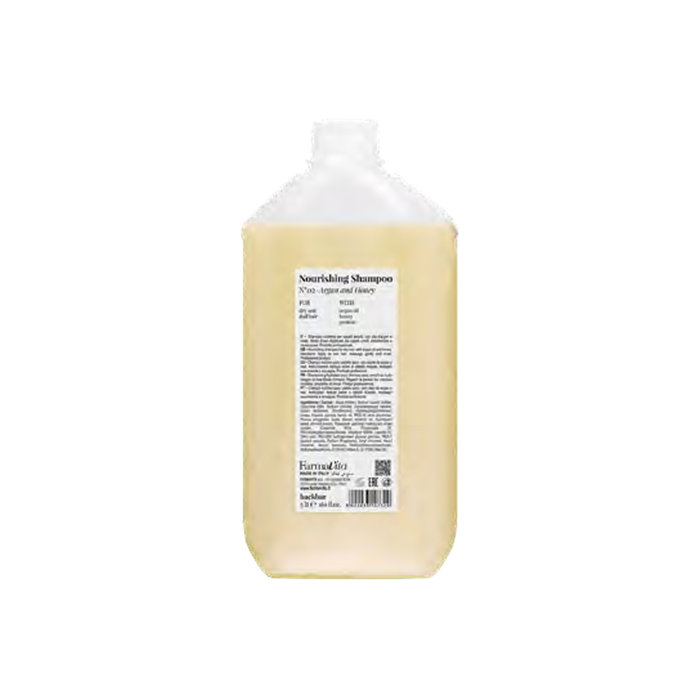 Farmavita Back Bar Champú Nourishing Nº2 Shampoing Nourrissant à l'Argan et au Miel - 5000 ml pour Cheveux Secs et Sans Brillant - Apporte Vitalité et Douceur