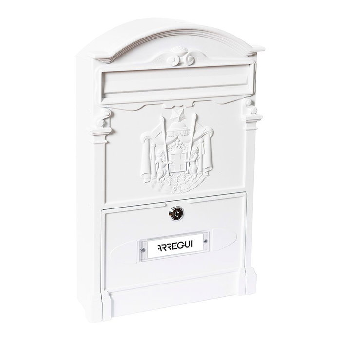 Arregui Buzón Residencia Boîte aux lettres individuelle extérieure moyenne - Aluminium - Blanc - 26 x 9 x 42 cm Arregui Buzón Residencia Boîte aux lettres individuelle extérieure moyenne - Aluminium - Blanc - 26 x 9 x 42 cm