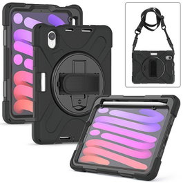 eSTUFF Coque intégrale CHICAGO pour iPad Mini 6/7 avec protection d'écran intégrée - Noir