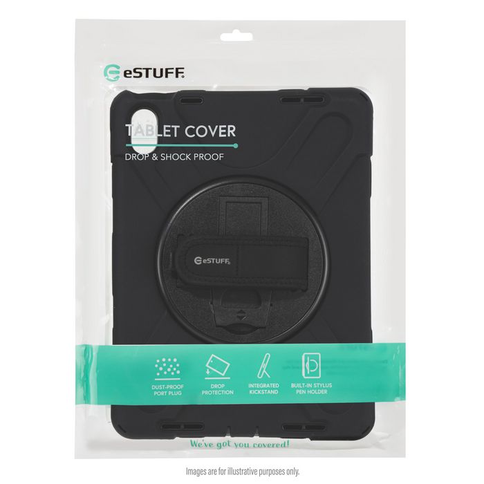 eSTUFF Coque intégrale CHICAGO pour iPad Mini 6/7 avec protection d'écran intégrée - Noir