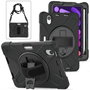 eSTUFF Coque intégrale CHICAGO pour iPad Mini 6/7 avec protection d'écran intégrée, support et bandoulière - Noir