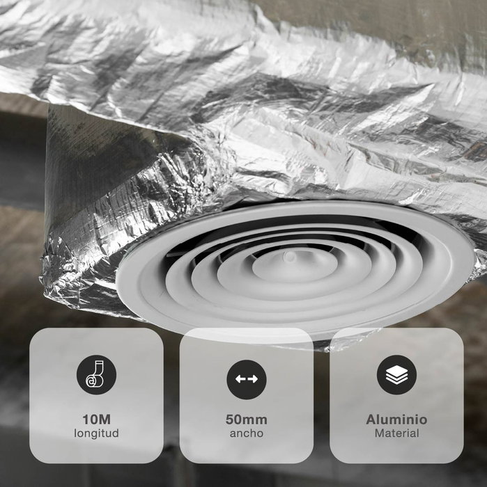 Hantums Cinta multiusos de Aluminio 50mm 10M