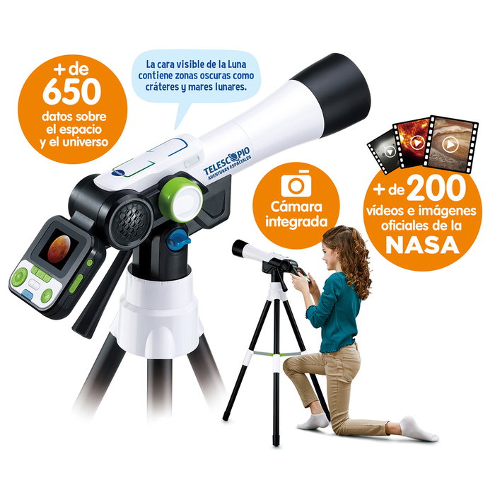 V-Tech - Télescope Multimédia Aventures Spatiales 80-614522 - Éducatif avec Écran, +200 Vidéos NASA/ESA, Cartes Planètes - Enfant 7 ans et + V-Tech - Télescope Multimédia Aventures Spatiales 80-614522 - Éducatif avec Écran, +200 Vidéos NASA/ESA, Cartes Planètes - Enfant 7 ans et +