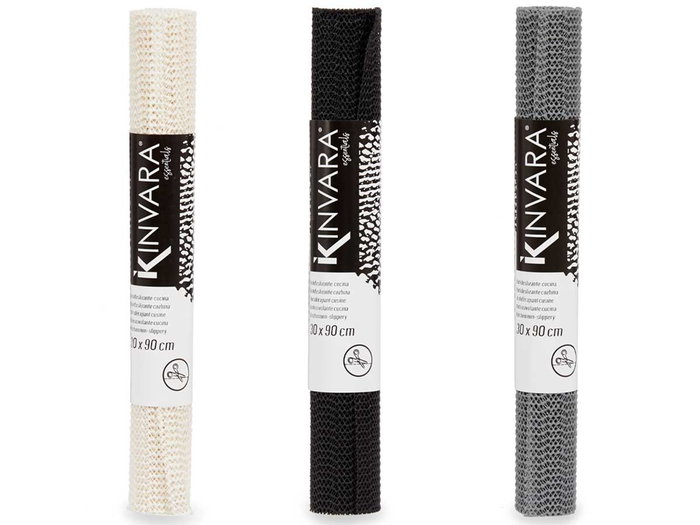 KINVARA Tapis antidérapant assorti Blanc + Gris + Noir 30x90 cm